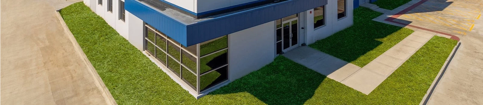 Warehouse Building with grass